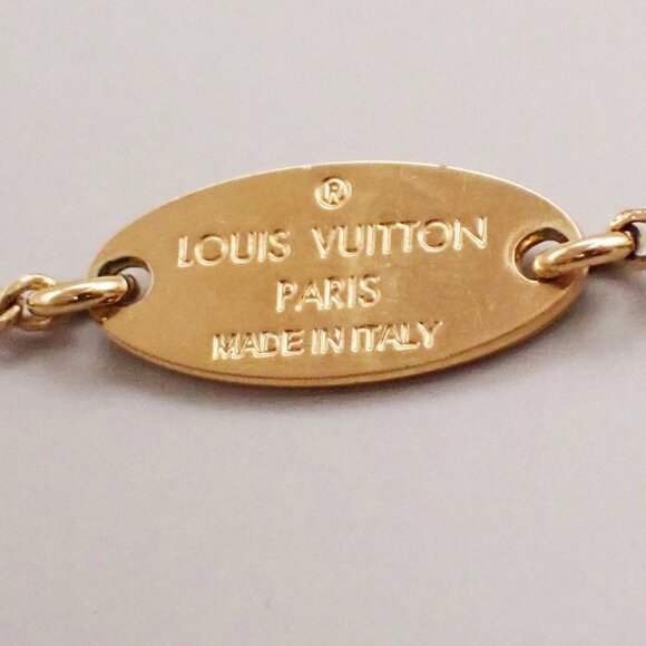 LOUIS VUITTON Logo LV&ME Chain Long Necklace T Motif Gold M61075 Italy 30KB174 - Picture 6 of 14